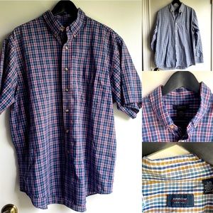 Bundle of 2 men plaid shirts size L Various Brands